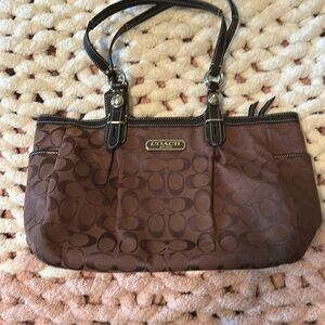 Coach Brown Shoulder Bag with Signature Design